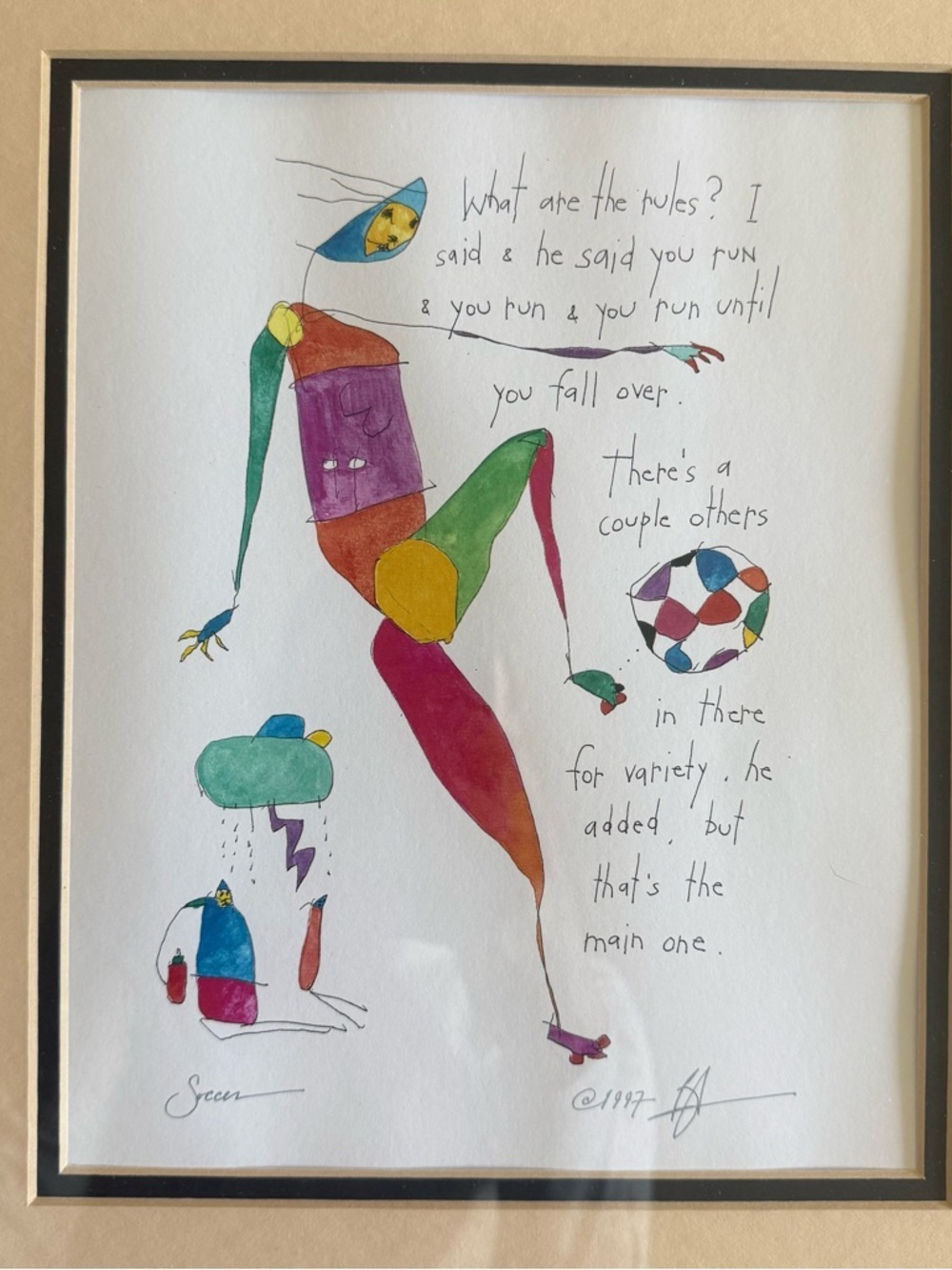 Brian Andreas Signed Framed Watercolor Prints Set of 3 Story People Abstract Art - Picture 3 of 14